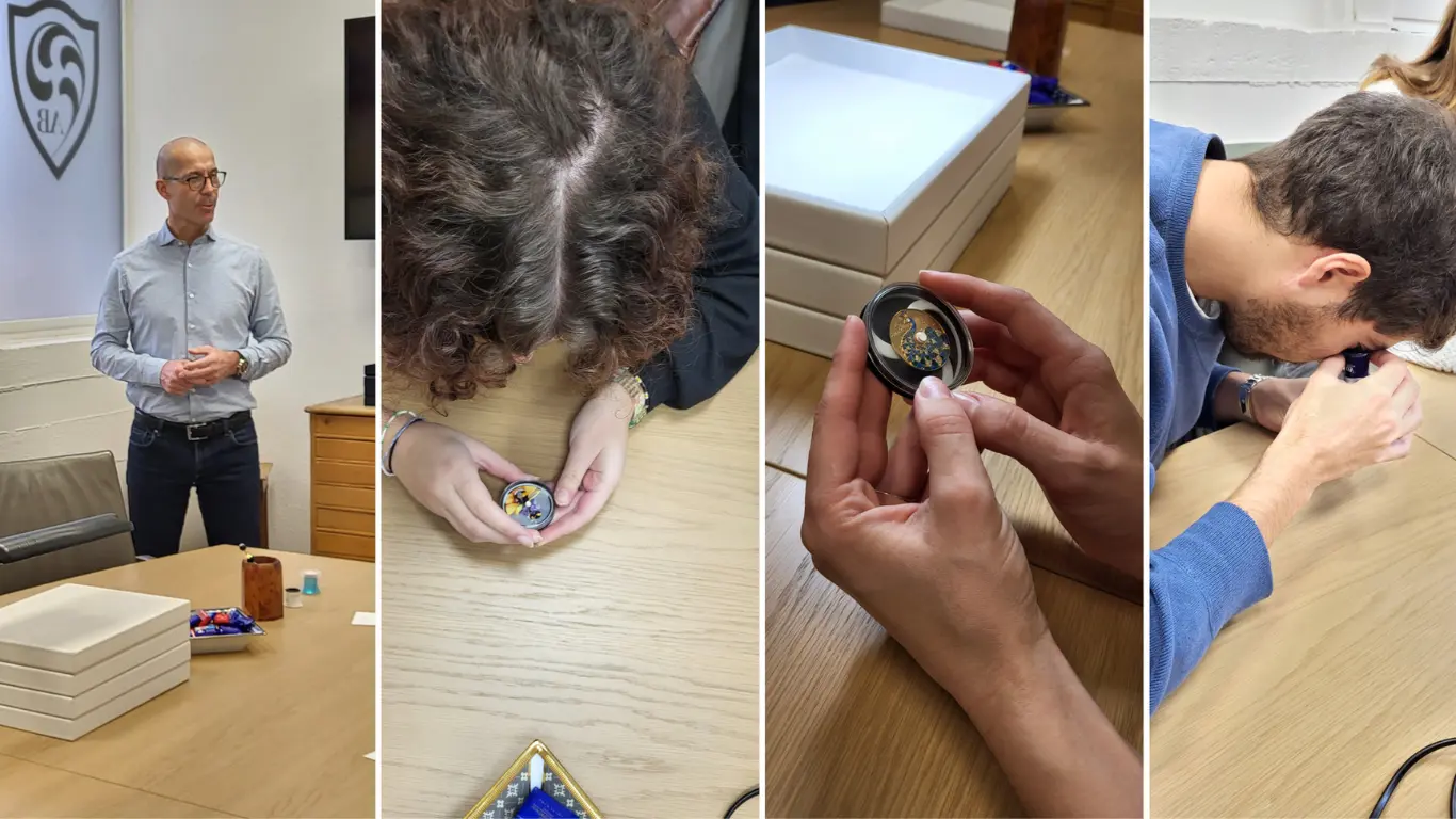 A la loupe Visite à la loupe des ateliers Blandenier des étudiants de l'Ecole d'Horlogerie de Genève